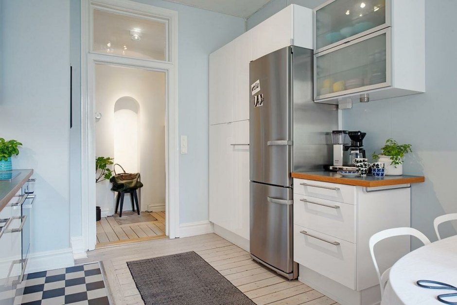 Холодильник в скандинавском стиле в интерьере