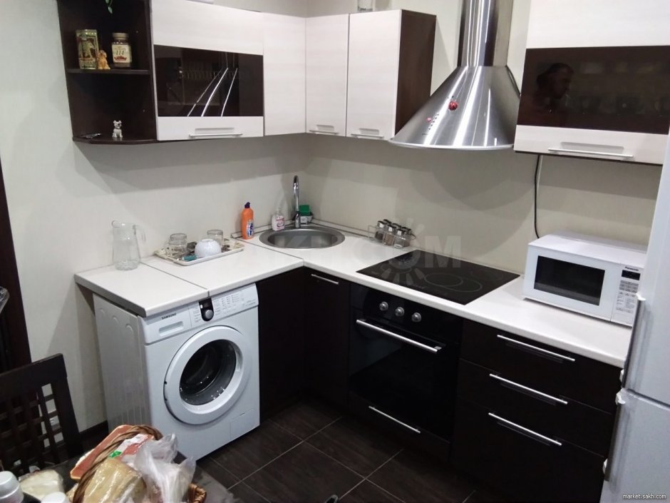 Кухонный гарнитур угловой со стиральной машиной