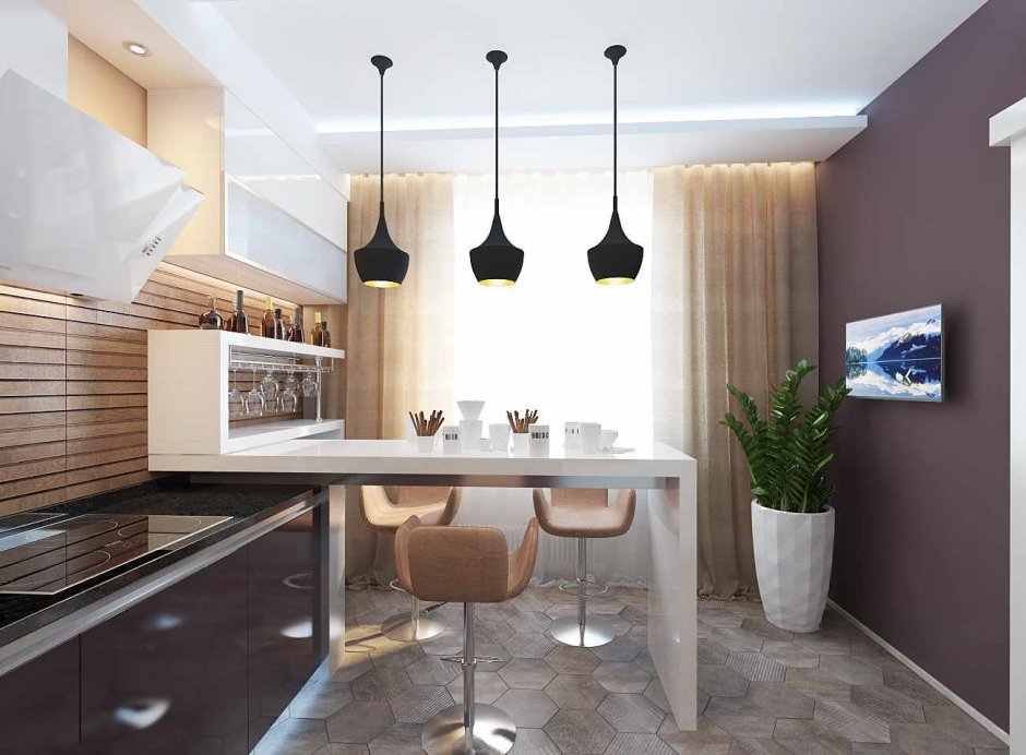 Кухня 13 кв метров в современном стиле