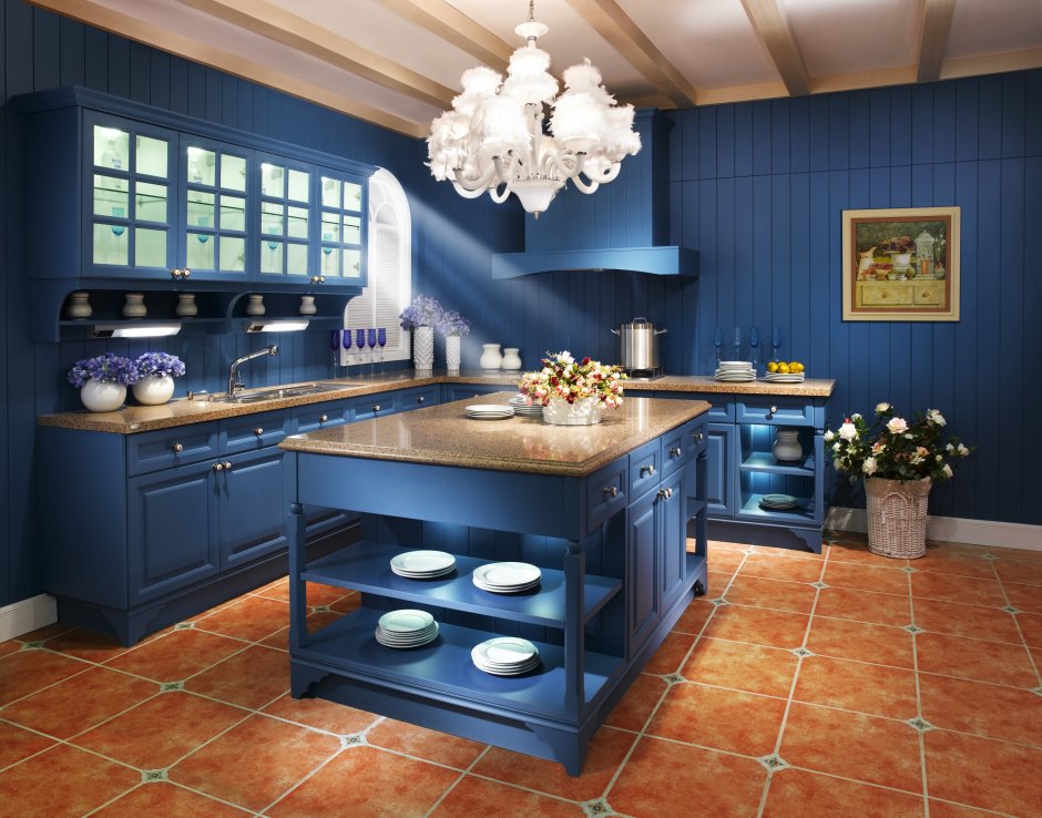 Кухни в синих и голубых тонах