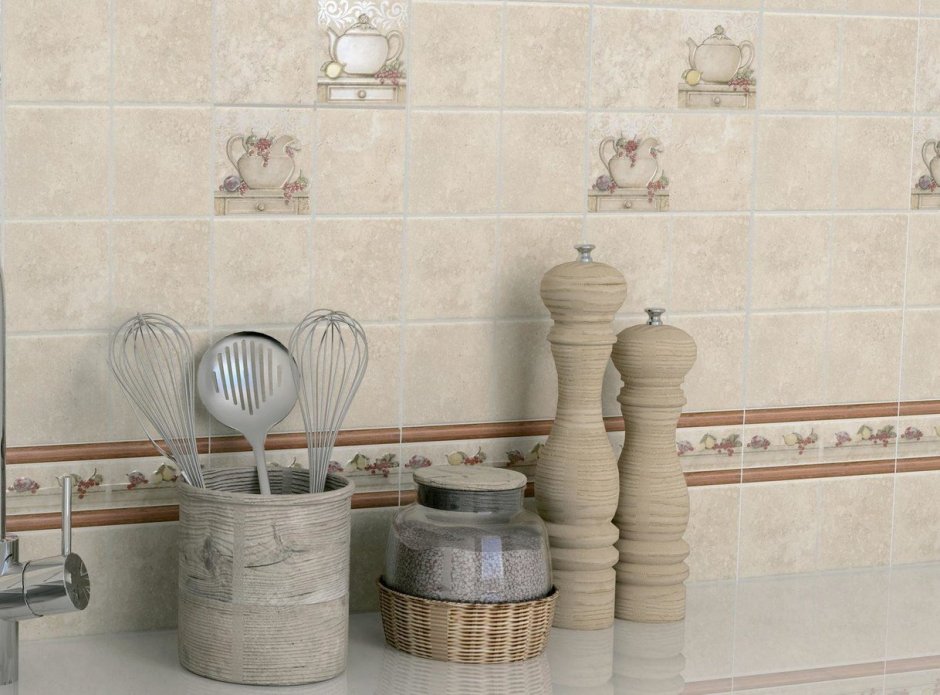 Керамическая плитка для кухни на фартук в стиле Прованс