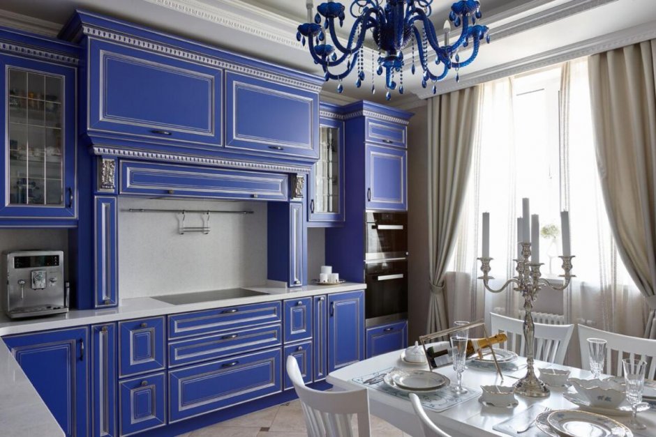 Кухня классика синяя