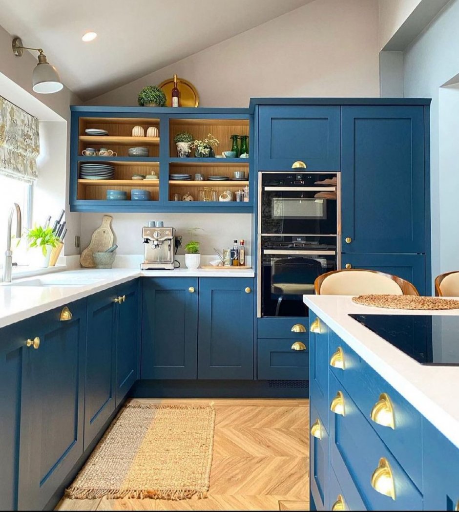 Кухня в голубом цвете дизайн фото