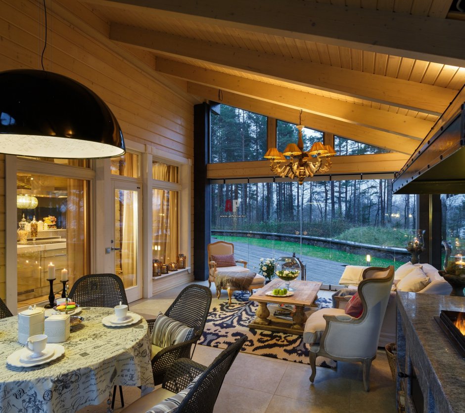 Загородный дом на Медном озере Honka 450м2 кухня