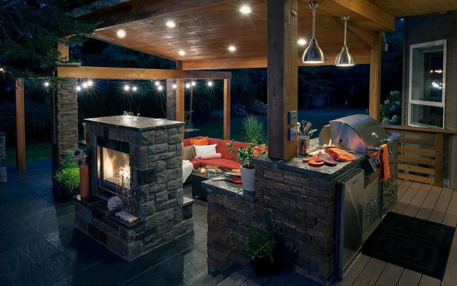 Летняя кухня с грилем