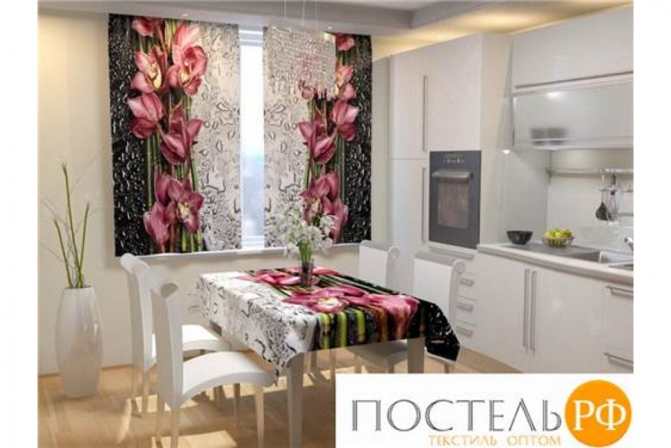 Красивые кухни с цветами