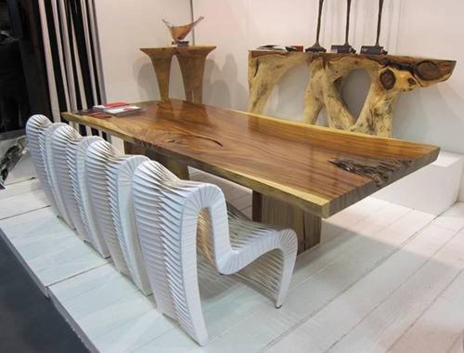Креативный кухонный стол из дерева