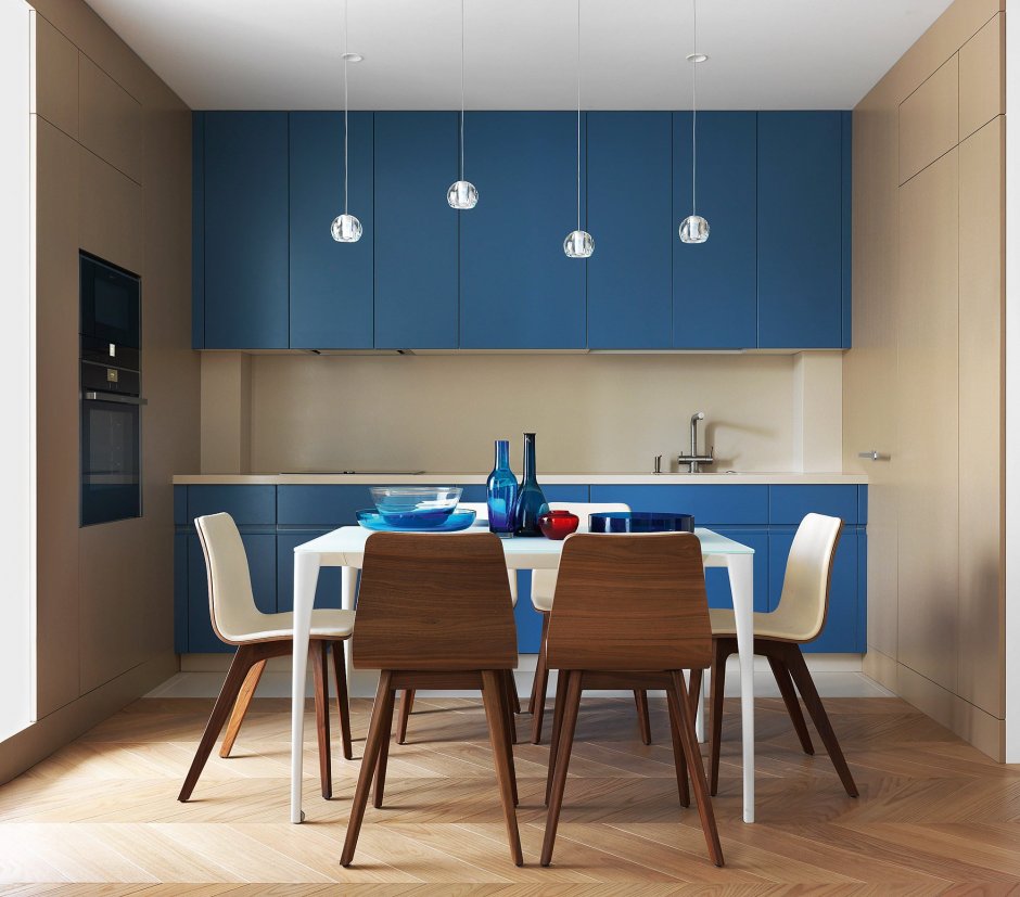 Синий стол на кухню