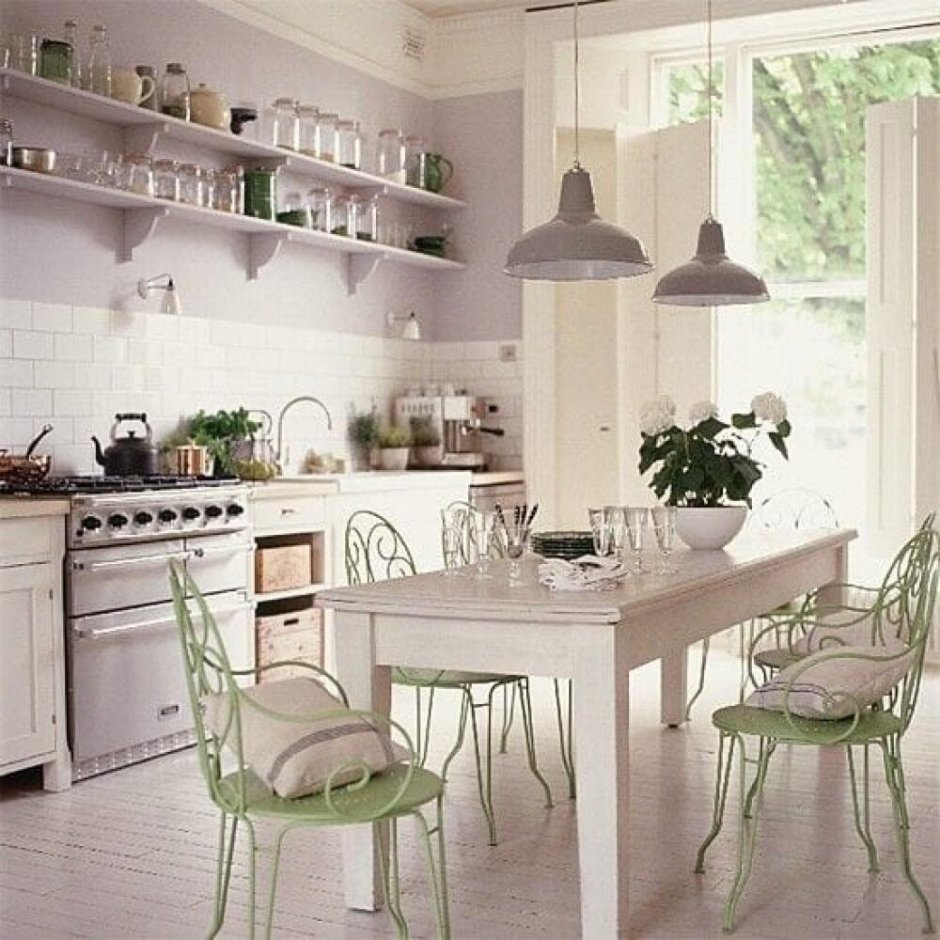 Стол в стиле Прованс на кухню (60 фото)