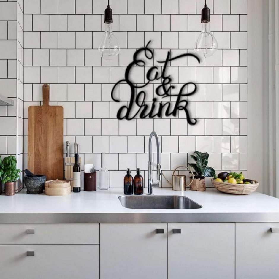 Надписи на кухне в стиле лофт