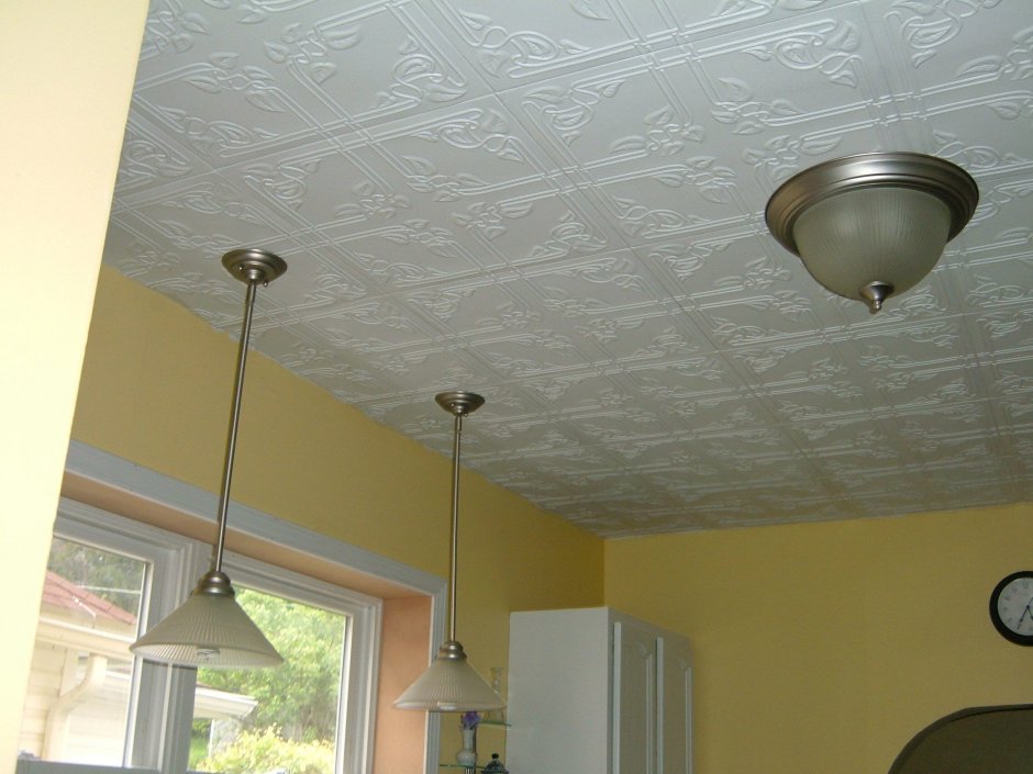 Потолочная плитка из пенопласта на кухню