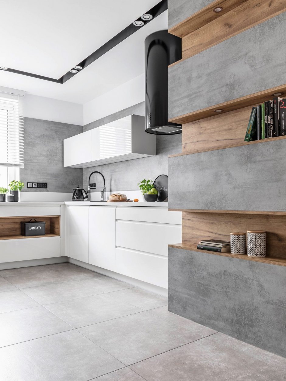 Кухня серый бетон (34 фото)