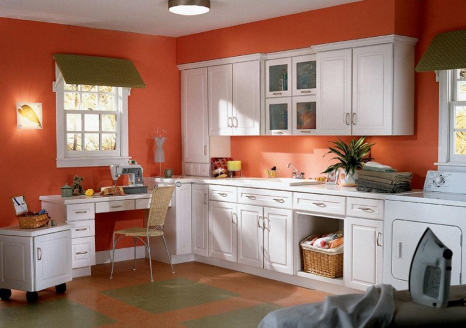 Терракотовый цвет в интерьере кухни