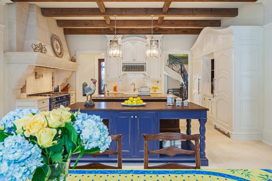 Синяя кухня Прованс (34 фото)