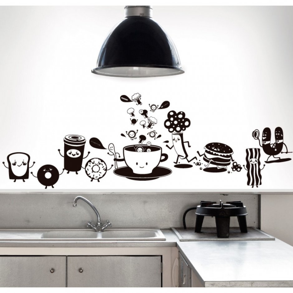 Трафареты для росписи стен на кухне