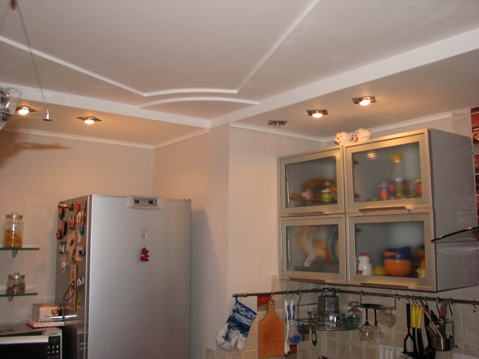 Потолок гипсокартон кухня