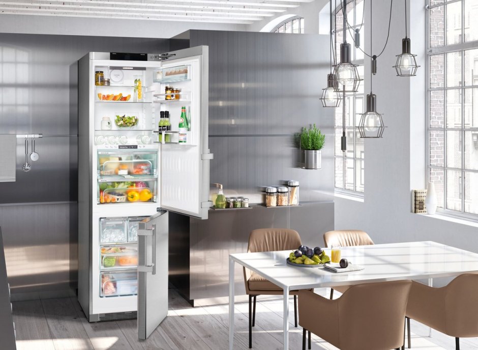 Икеа кухня Будбин серый с холодильником