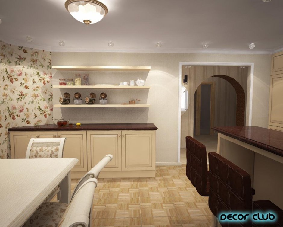 Кухня и коридор вместе в частном доме