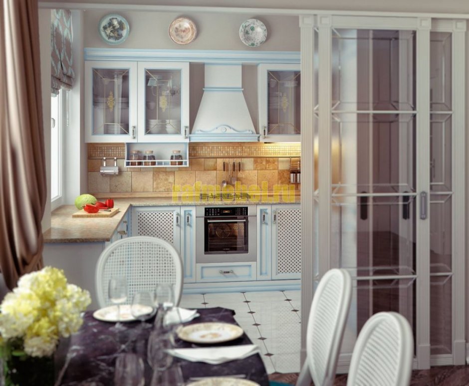Современный кухни в стиле Прованс двери и окна