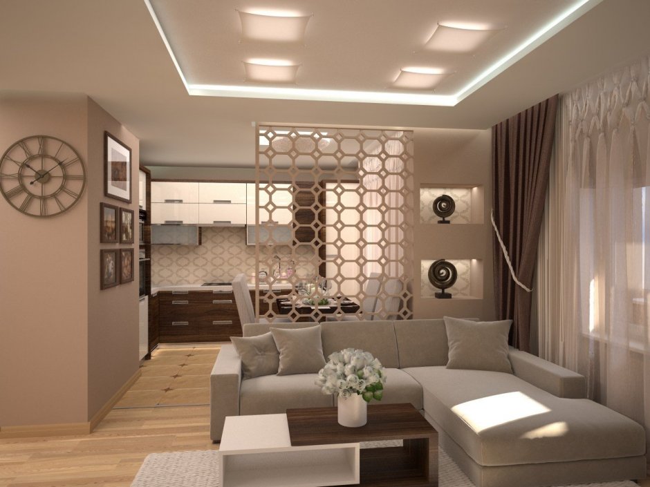 Интерьер гостиной 30м2