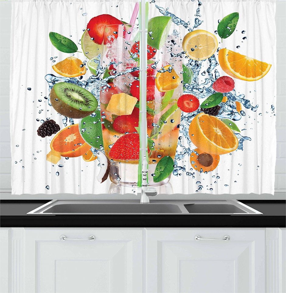 Занавески на кухню с фруктами