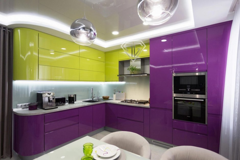 Фиолетово зеленая кухня (32 фото)