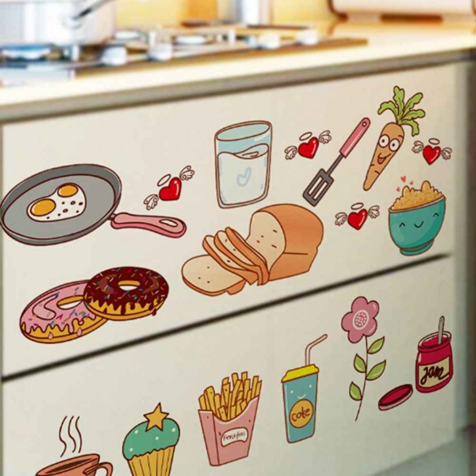 Декор наклейки на кухонные шкафчики