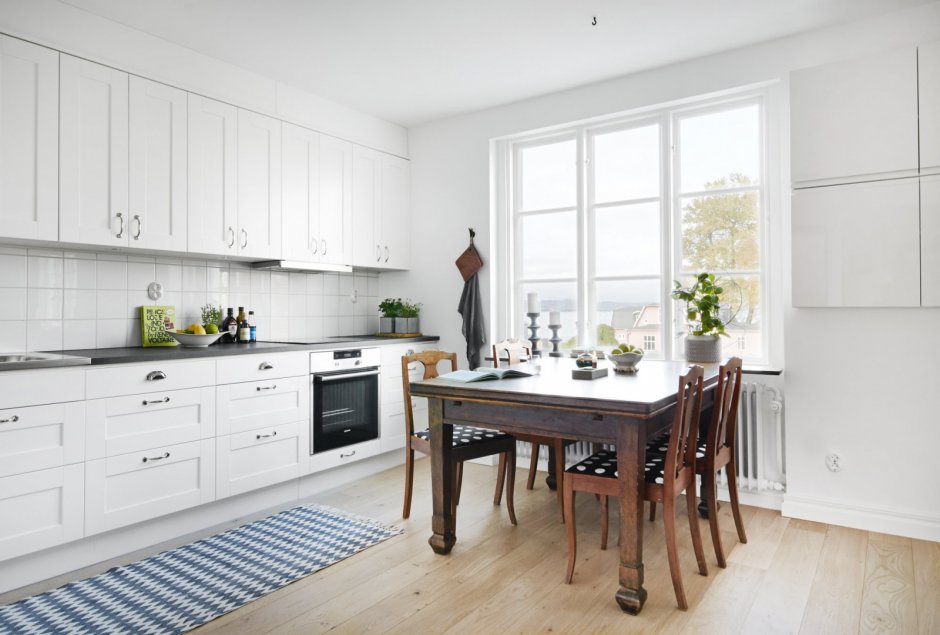 Кухни в скандинавском стиле фото в интерьере двухцветные