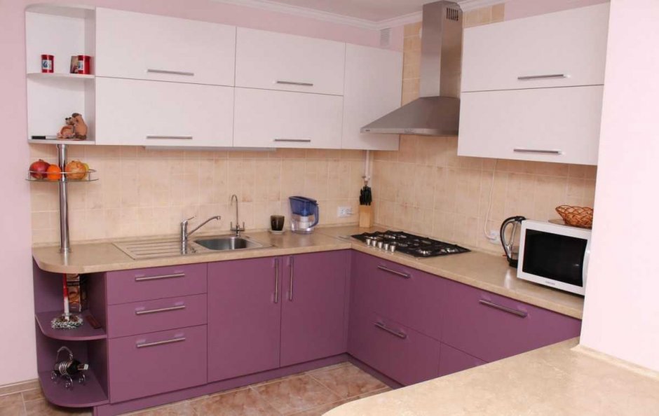 Кухня ЛДСП фиолетовая
