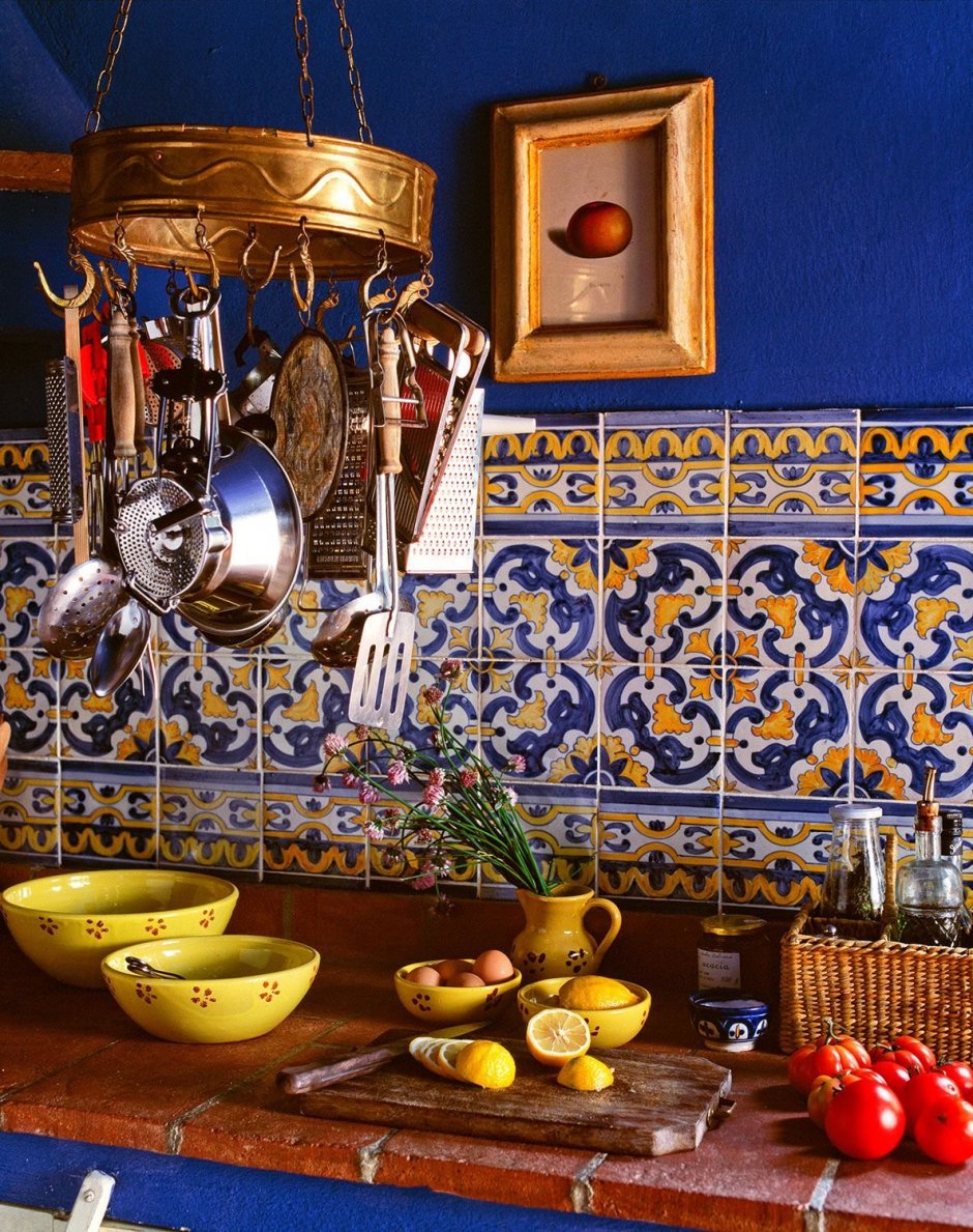 Интерьер в марокканском стиле сине голубая гамма