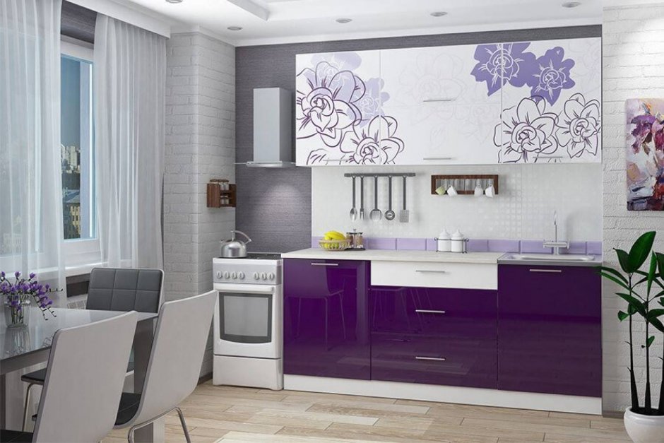 Кухня угловая бордо Виолет