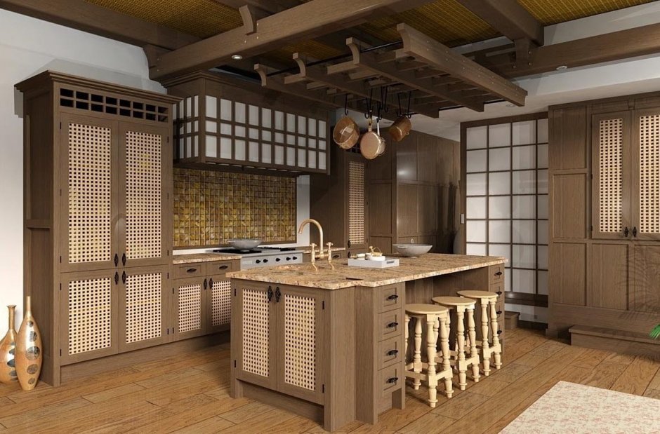 Японский стиль в интерьере кухни