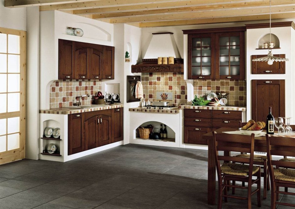 Кухонные гарнитуры в деревенском стиле