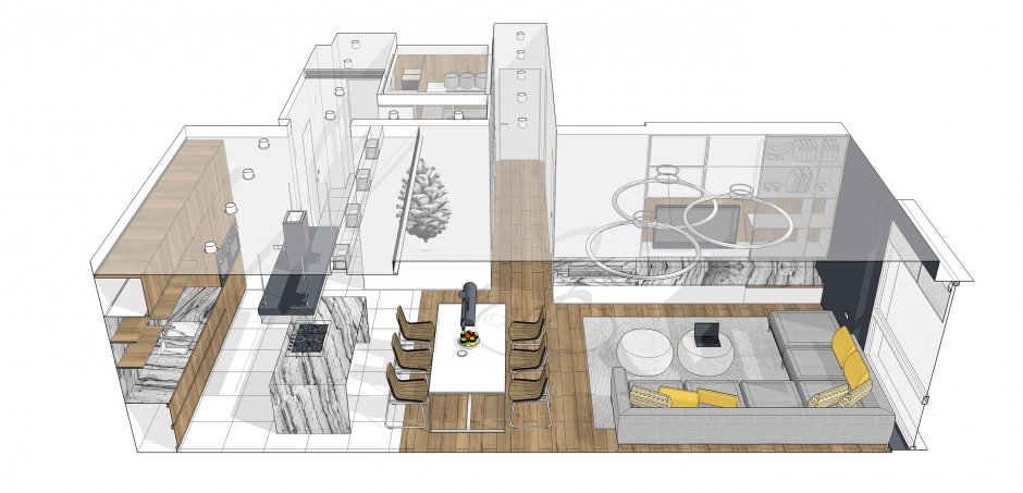 Sketchup планировка квартиры