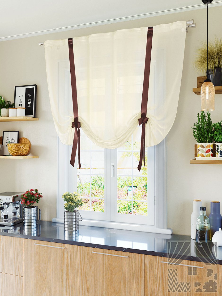 Имитация римской шторы на кухню