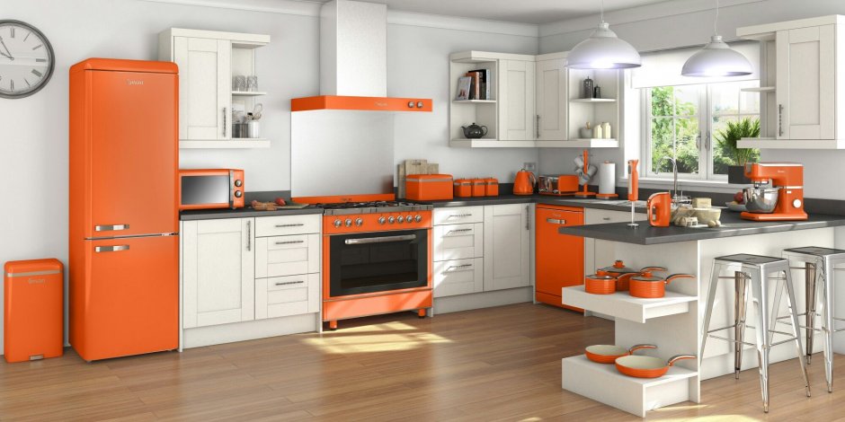 Кухонная бытовая техника оранжевого цвета