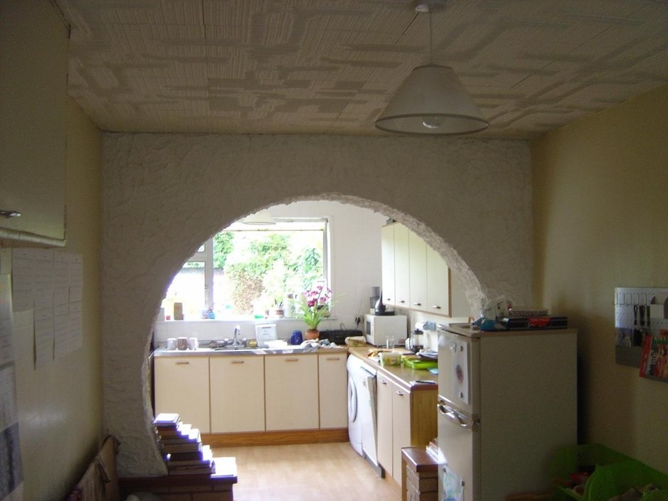 Гостиная Объединенная аркой с кухней хрущевке