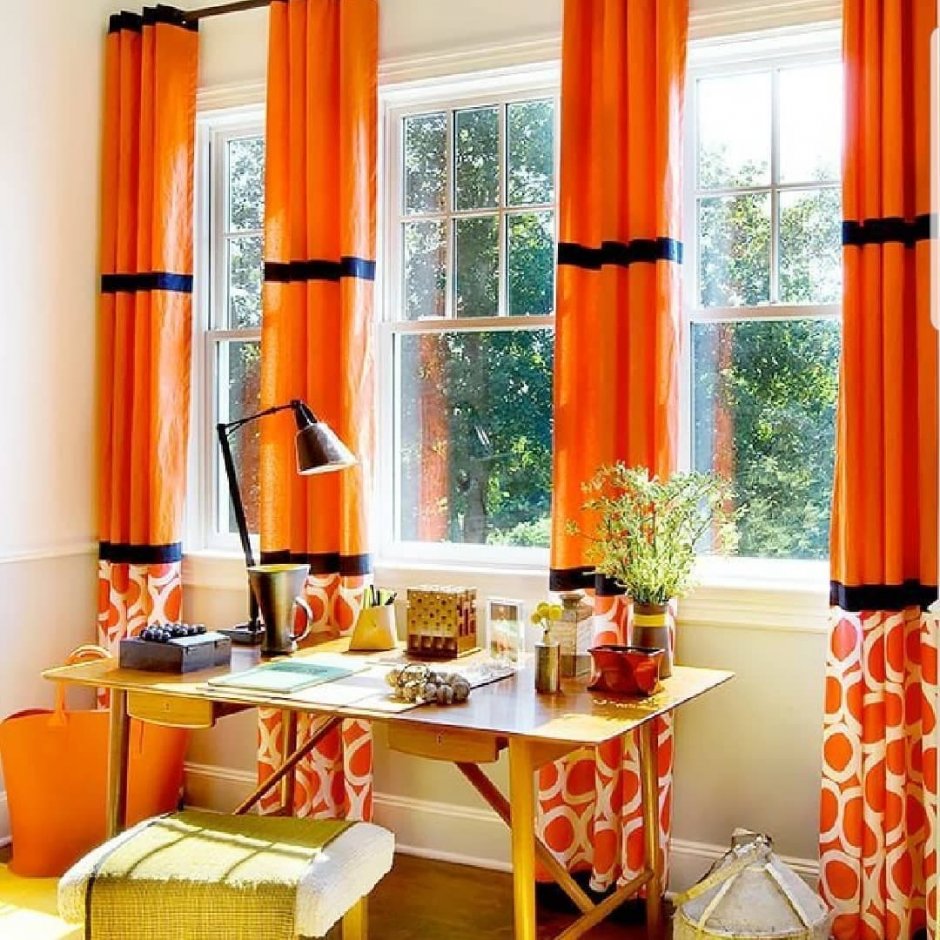Шторы для оранжевой комнаты