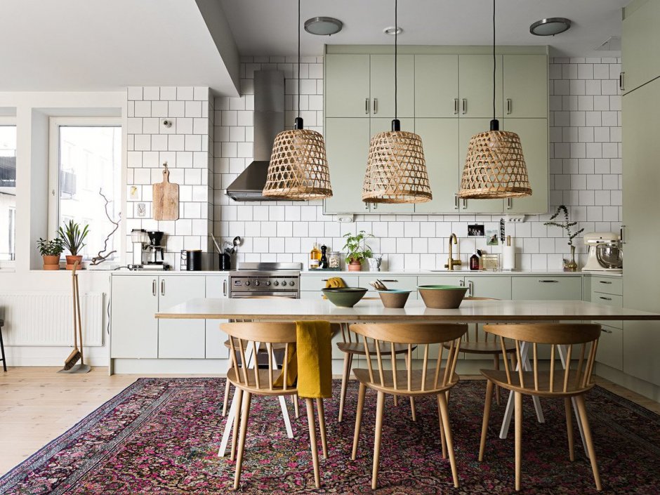 Кухня в скандинавском стиле до потолка