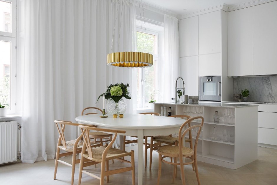 Какие шторы повесить на кухне в скандинавском стиле