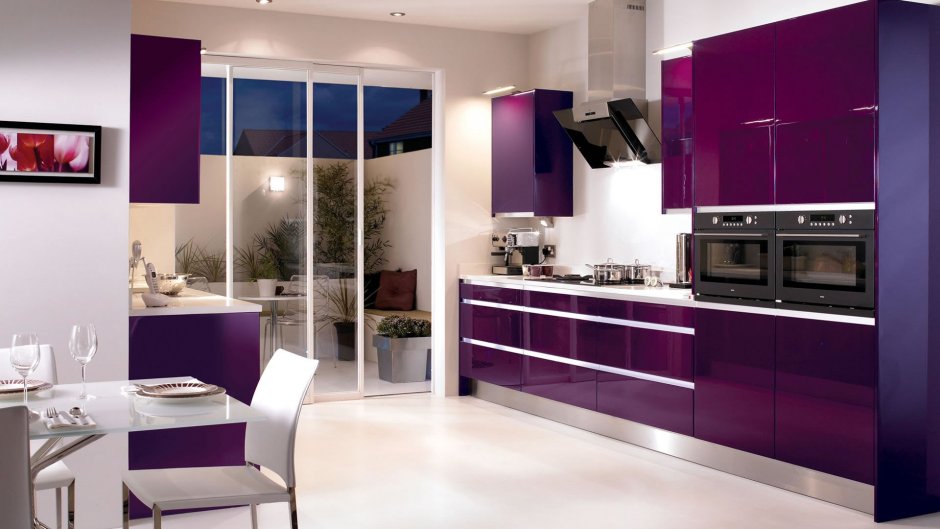 Кухни в фиолетовом цвете сочетание