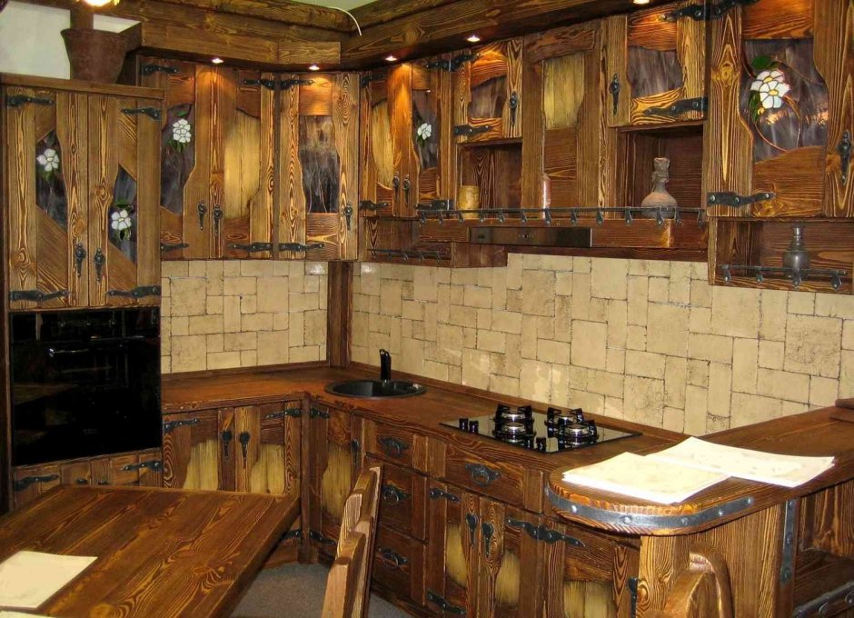 Деревянные кухни под старину