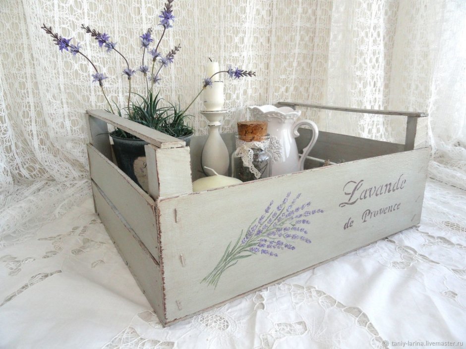 Ящик для цветов деревянный в стиле Прованс