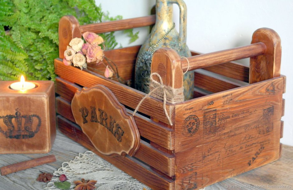 Ящик деревянный для кухни декоративные