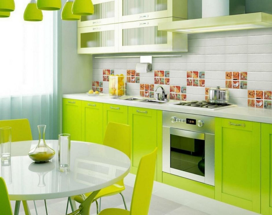 Фартук с лимонами для кухонного гарнитура
