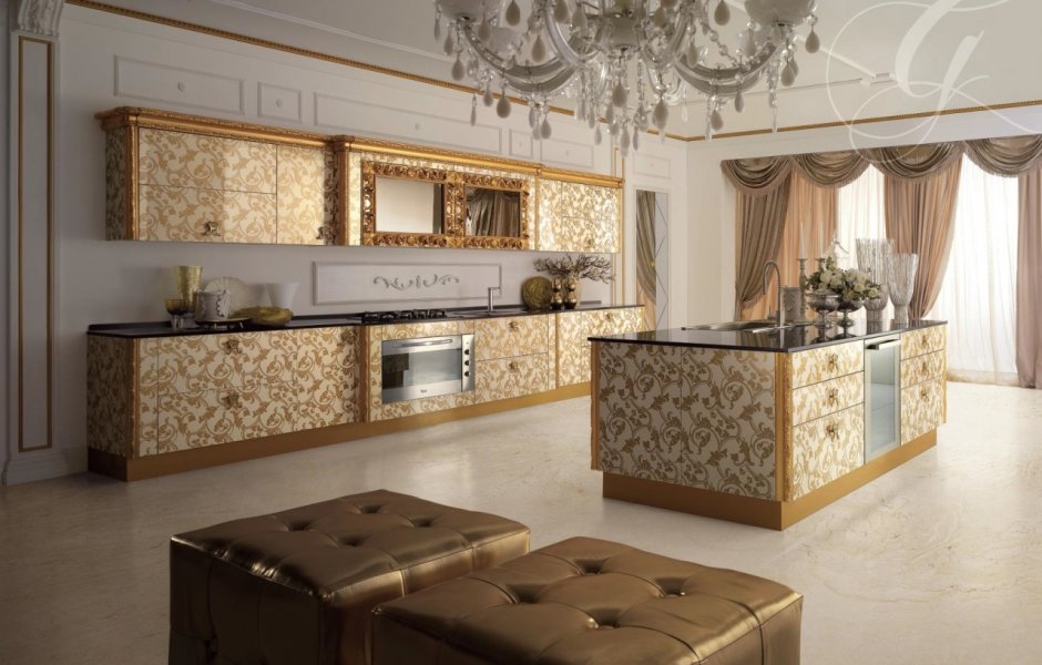 Кухня в золотом стиле