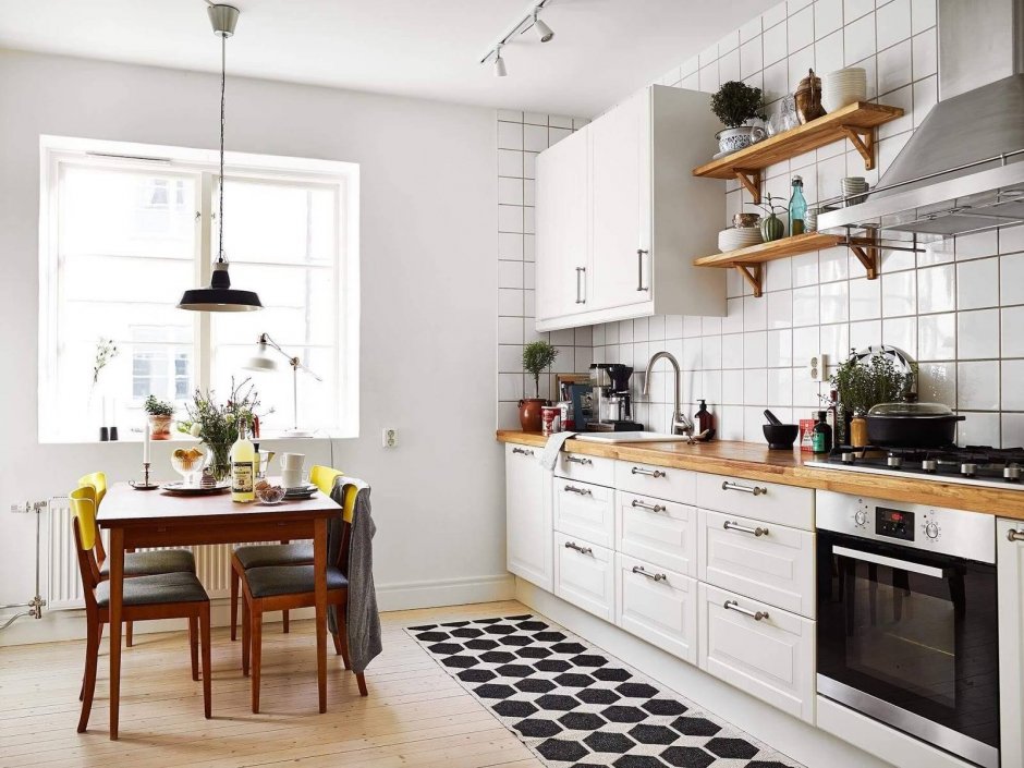 Кухня в скандинавском стиле с орнаментом