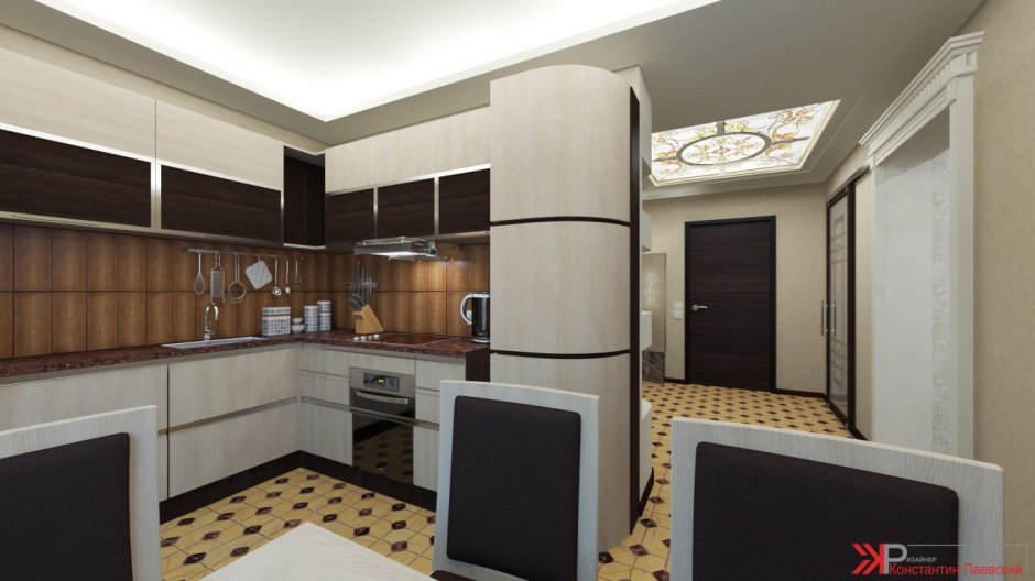 Кухня для трехкомнатной квартиры Московской планировки