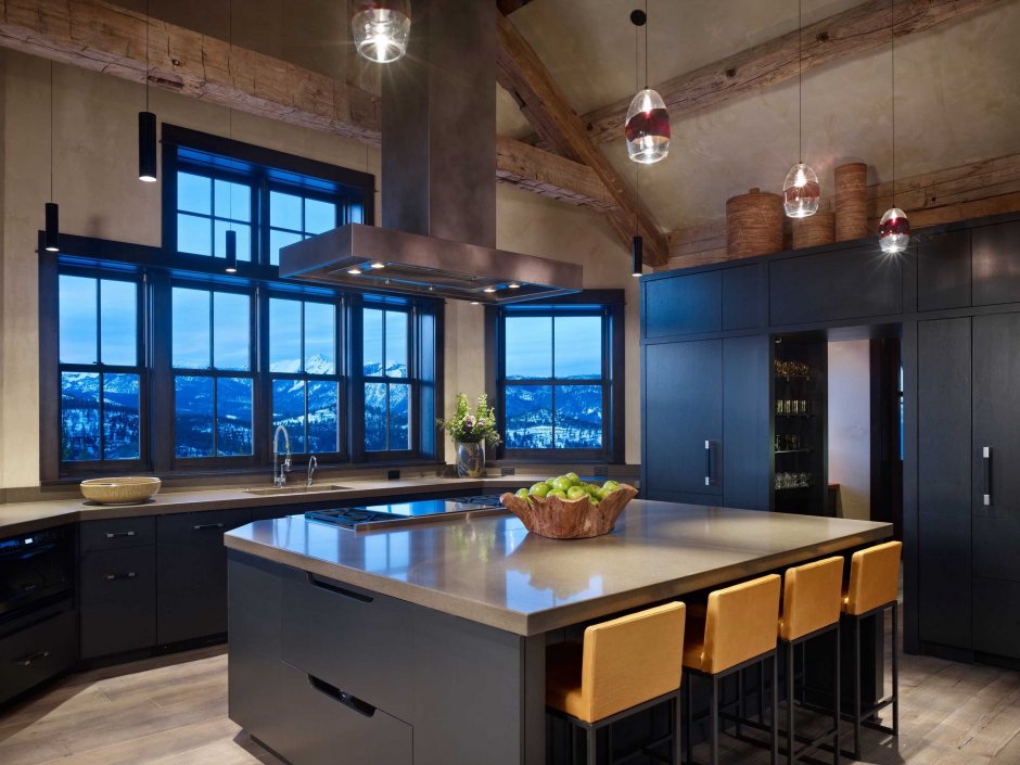 Стильные кухни с панорамными окнами