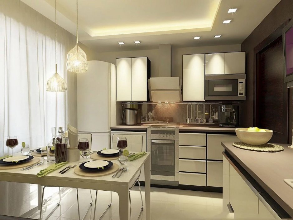 Дизайн кухни в современном стиле 9 кв метров квадратная 2021